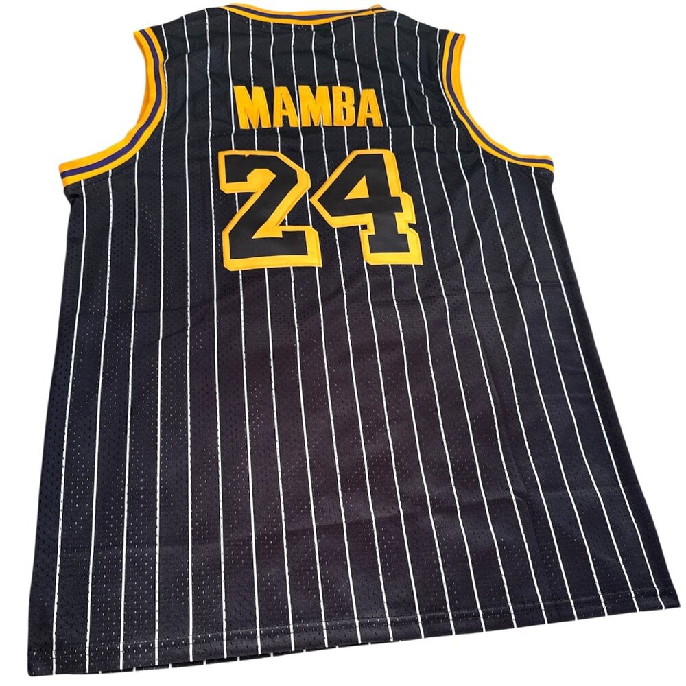 Retro Drip BLACK MAMBA #24 Kobe Bryant Los Angeles Homage Basketball Jersey sz L